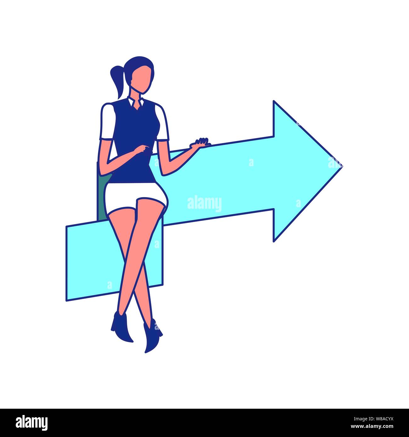 business woman elegant with arrow vector illustration design Stock ...