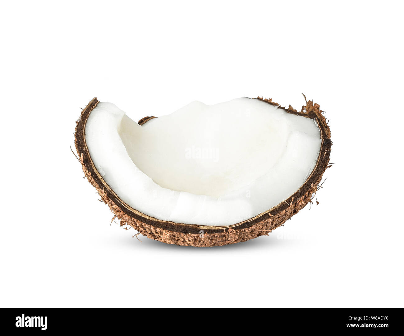 Half Coconut isolated on white background Stock Photo - Alamy