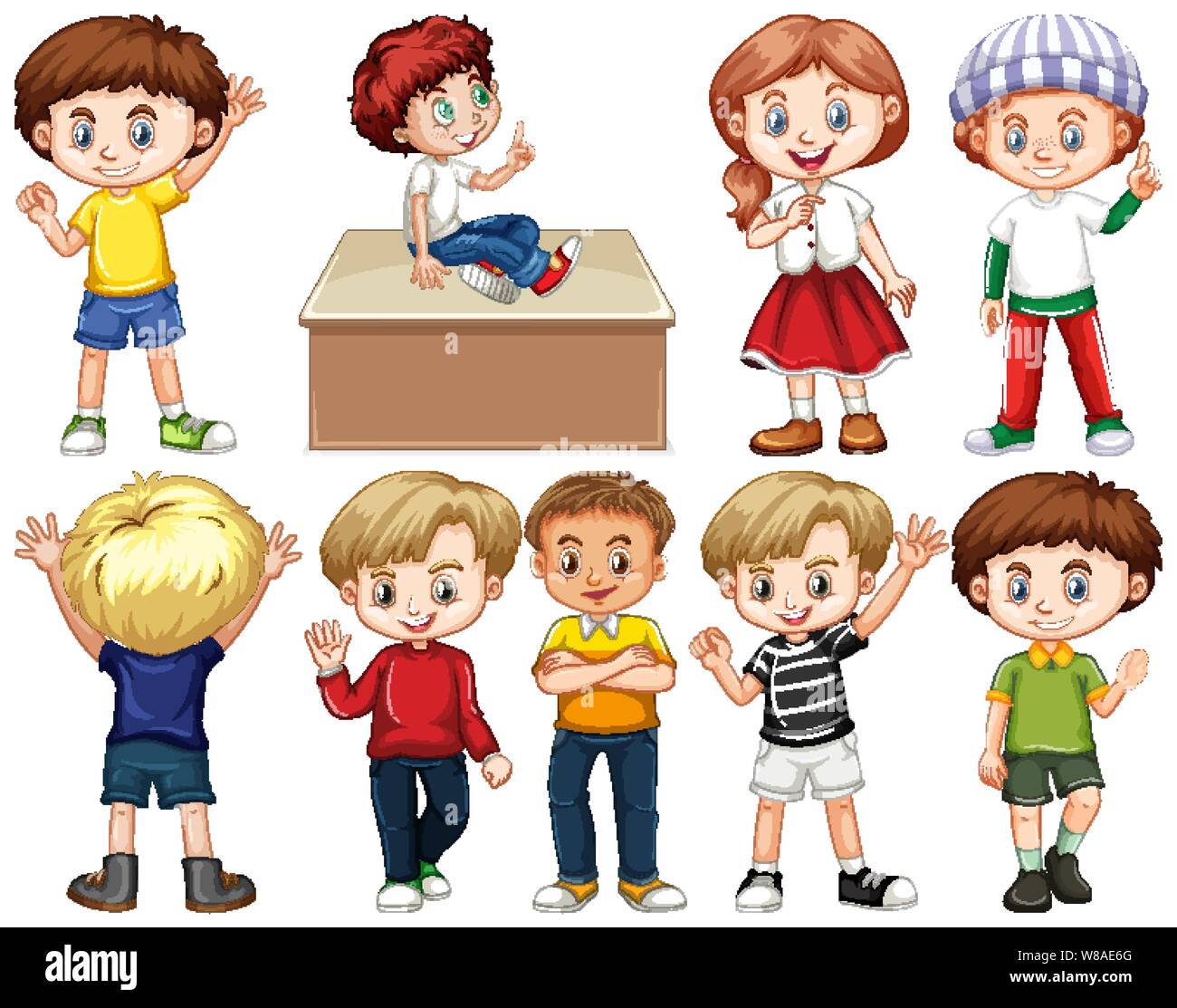 Set of children with happy face illustration Stock Vector Image & Art ...