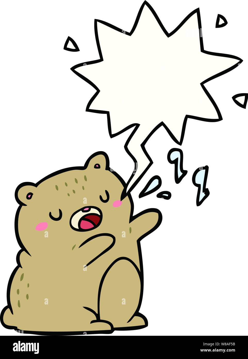 cartoon bear singing a song with speech bubble Stock Vector Image & Art -  Alamy