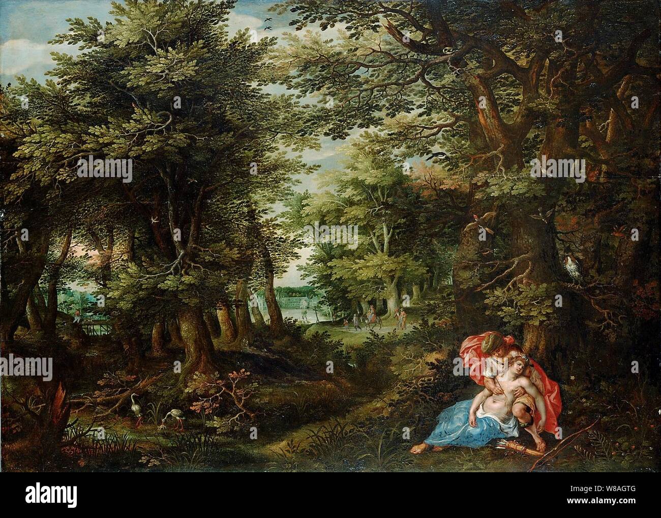 Denis van Alsloot - Landscape with Cephalus and Procris. Stock Photo