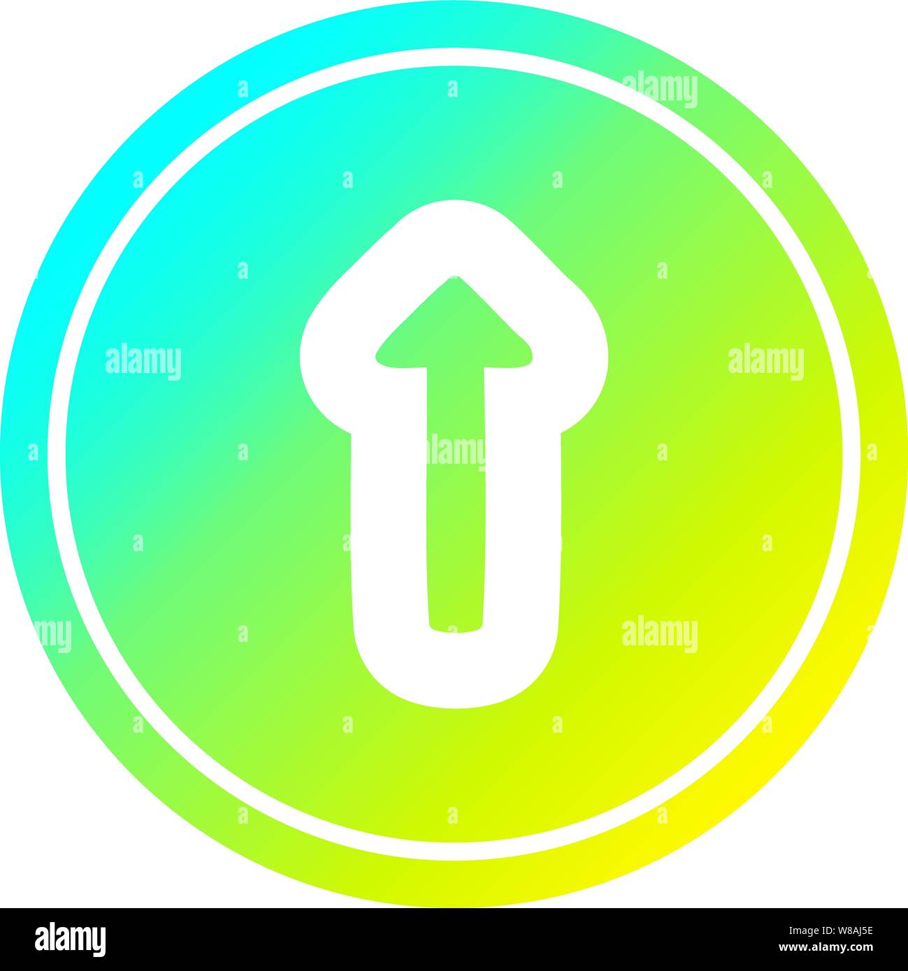 pointing arrow circular icon with cool gradient finish Stock Vector ...