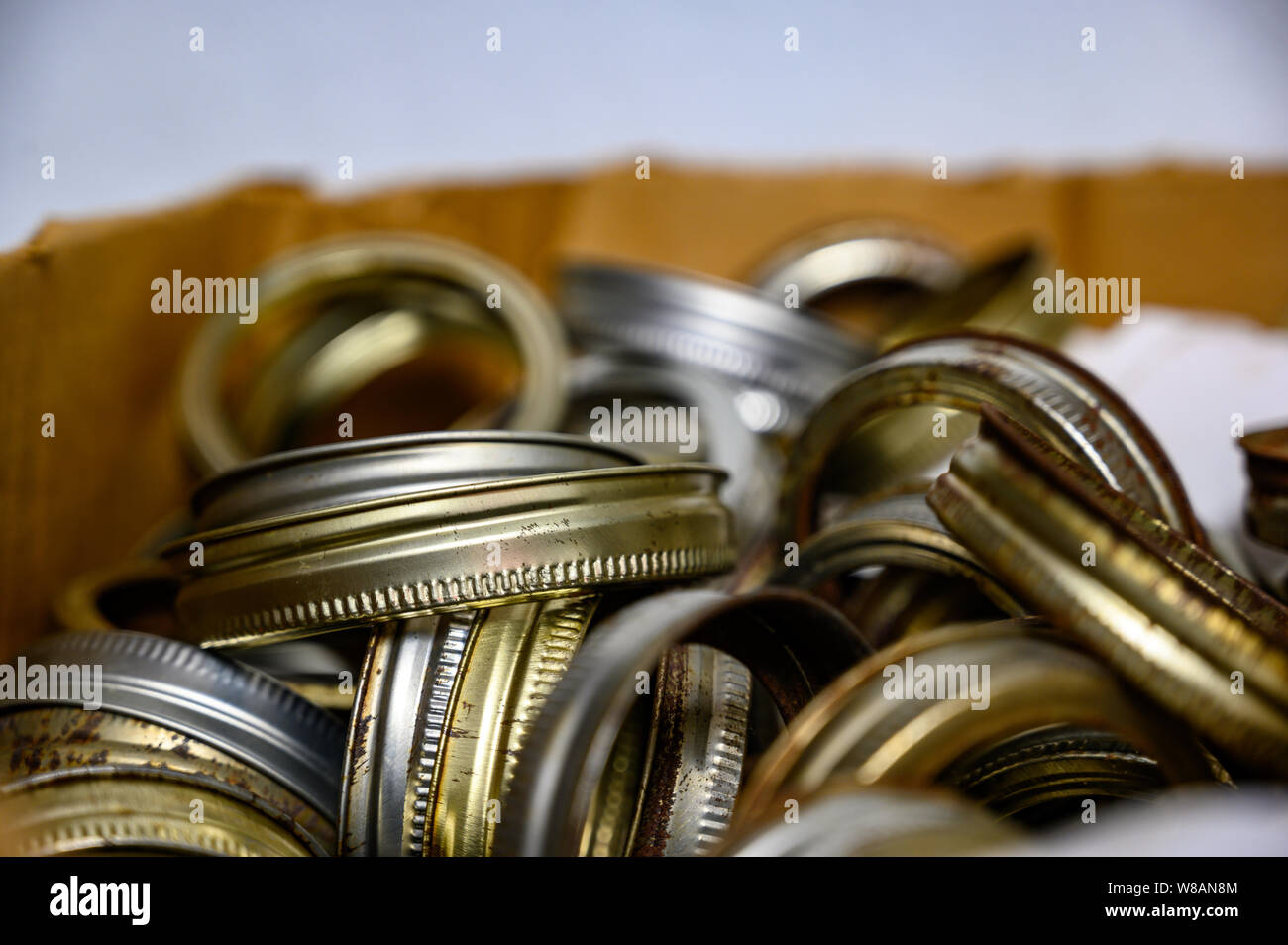 Tin canning lids for pressure cooking jars Stock Photo Alamy
