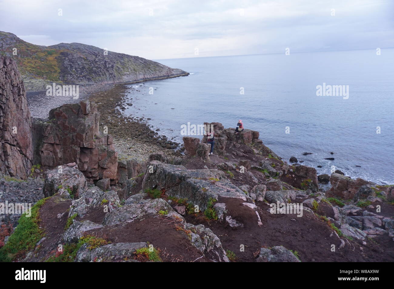 The view of shoreline in Teriberka, Russia Stock Photo