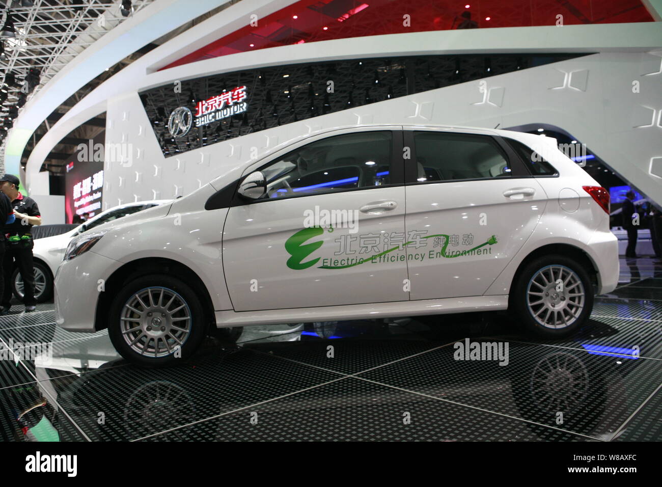 --FILE--An electric vehicle (EV) of BAIC Motor is seen on display ...