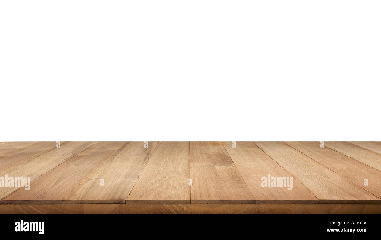 Real Wood Table Top Texture On White Background For Create Product