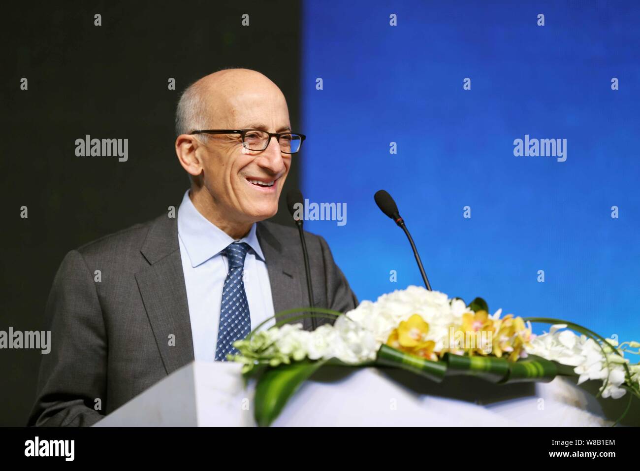 Timothy Massad, Chairman of the Commodity Futures Trading Commission (CFTC), delivers a speech during the CCP12 founding conference and CCP Forum in S Stock Photo