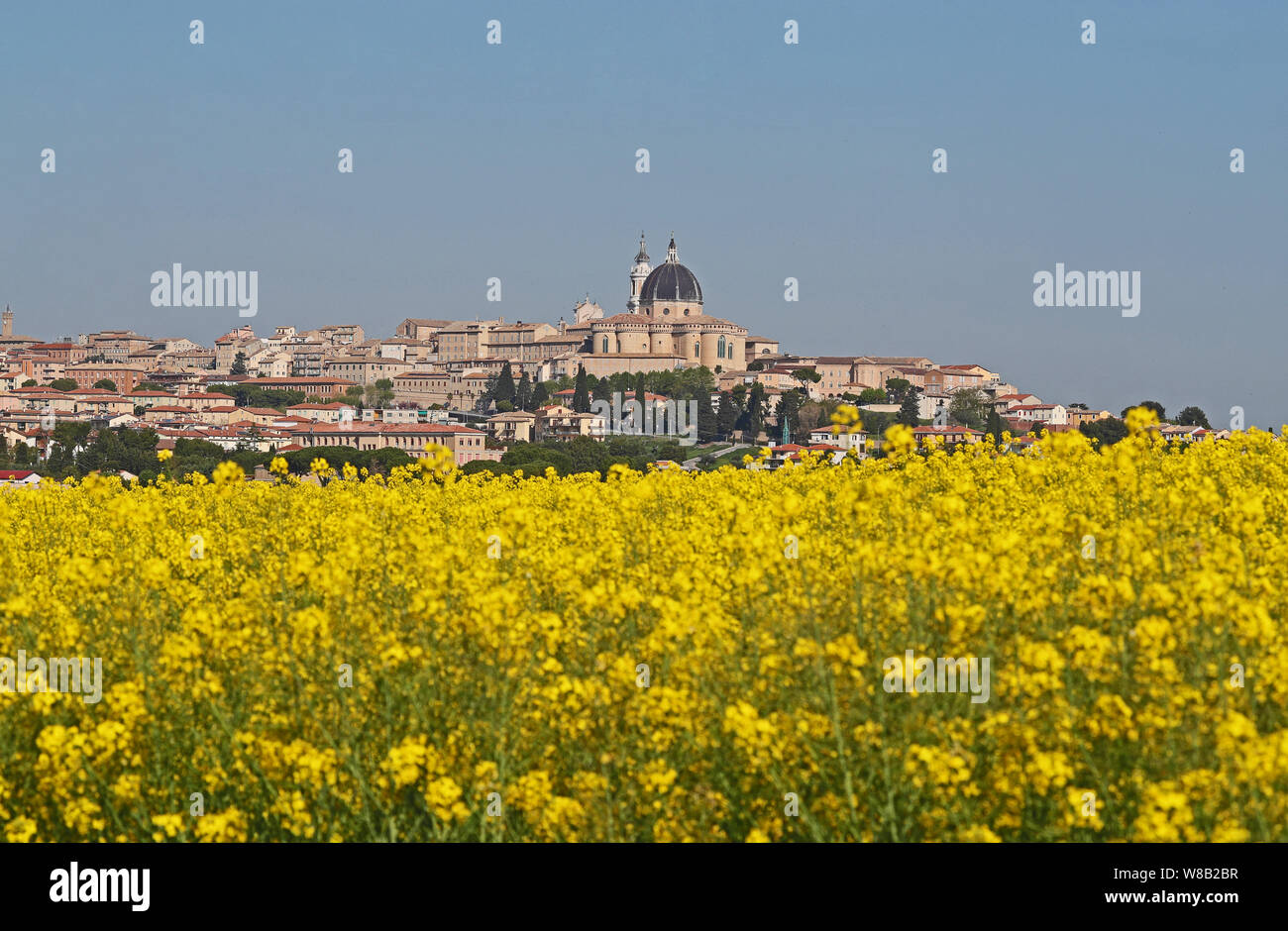 The basilica of the holy house or santuario della santa casa in Loreto province of Ancona in Le Marche Italy place of pilgrimage twinned with Lourdes Stock Photo