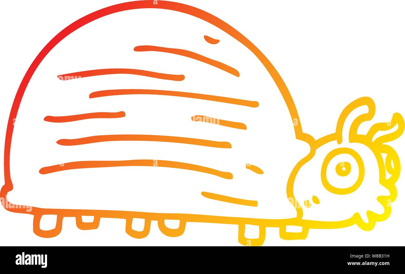 warm gradient line drawing of a cartoon huge beetle Stock Vector Image ...
