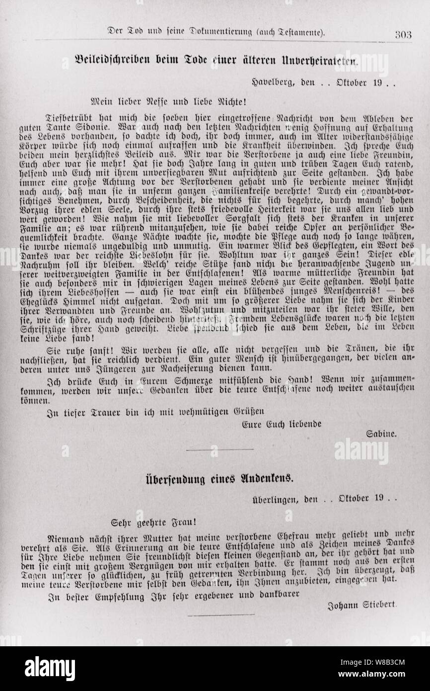 Der Haussekretär Hrsg Carl Otto Berlin ca 1900 Seite 303. Stock Photo