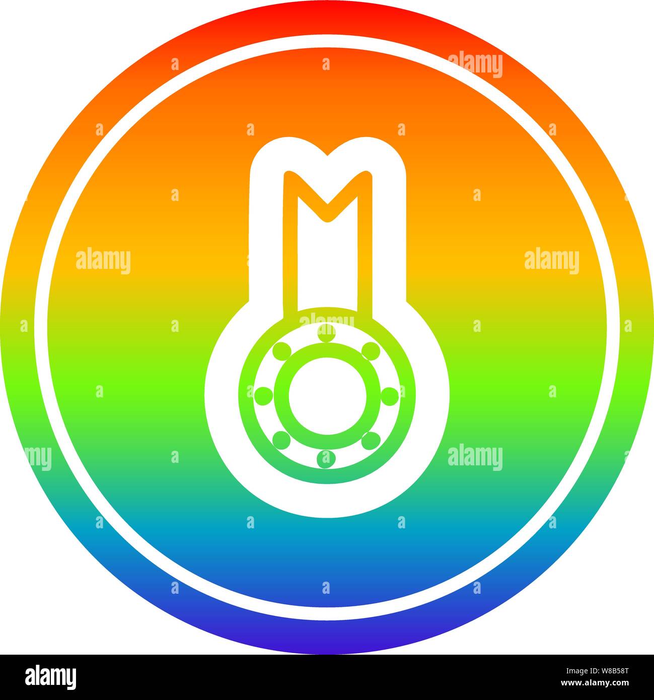 medal award circular icon with rainbow gradient finish Stock Vector ...
