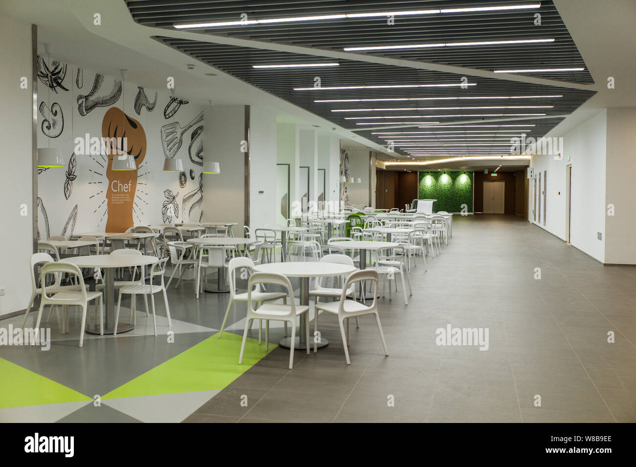 View of a canteen in the Sina Plaza, the new headquarters of Sina