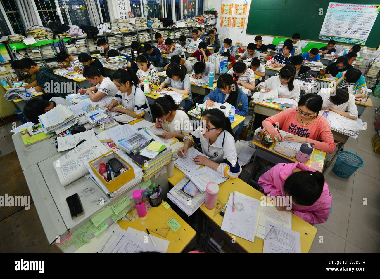Gaokao Study Routine Chinese students review textbooks in preparation for the upcoming ...