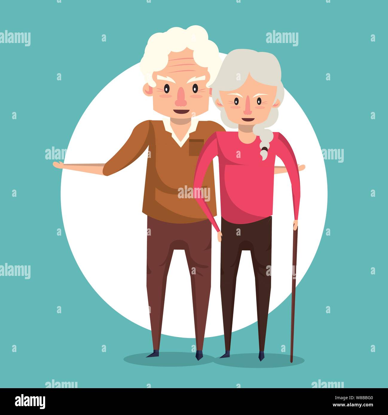 Beautiful elderly couple smiling cartoon Stock Vector Image & Art - Alamy