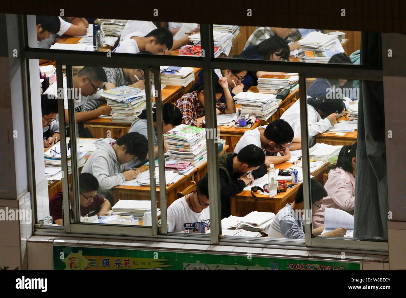 Gaokao Study Routine Chinese students review textbooks in preparation for the upcoming ...