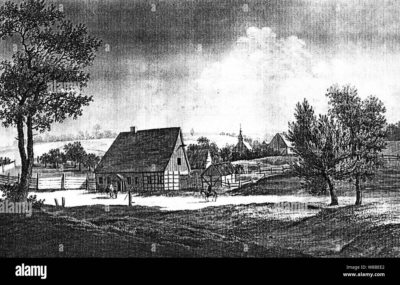 Der Sandkrug in Glienicke (Nordbahn) 1740. Stock Photo