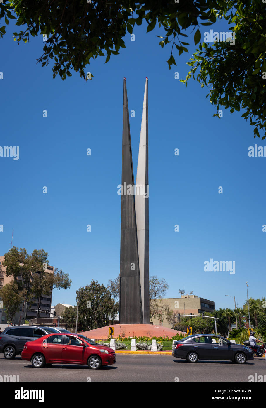 Glorieta Independencia-Monument, a sculpture installed in a traffic roundabout in Tijuana, Mexico. Stock Photo
