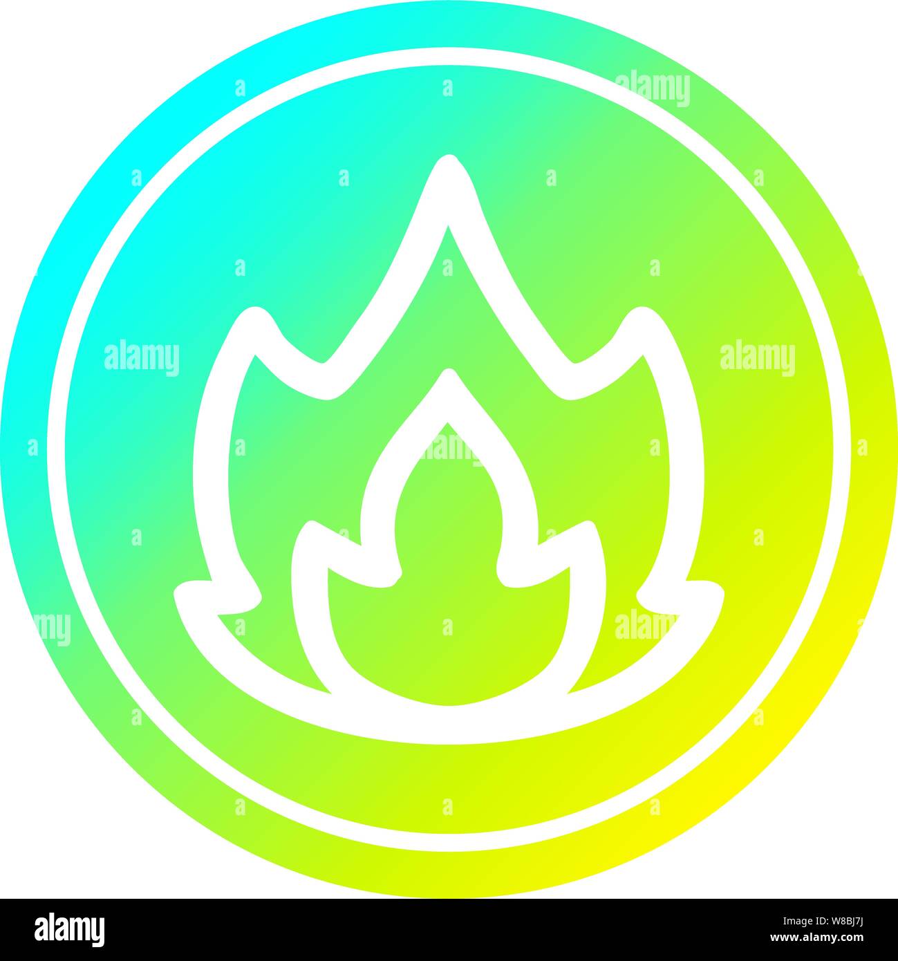 simple flame circular icon with cool gradient finish Stock Vector Image ...