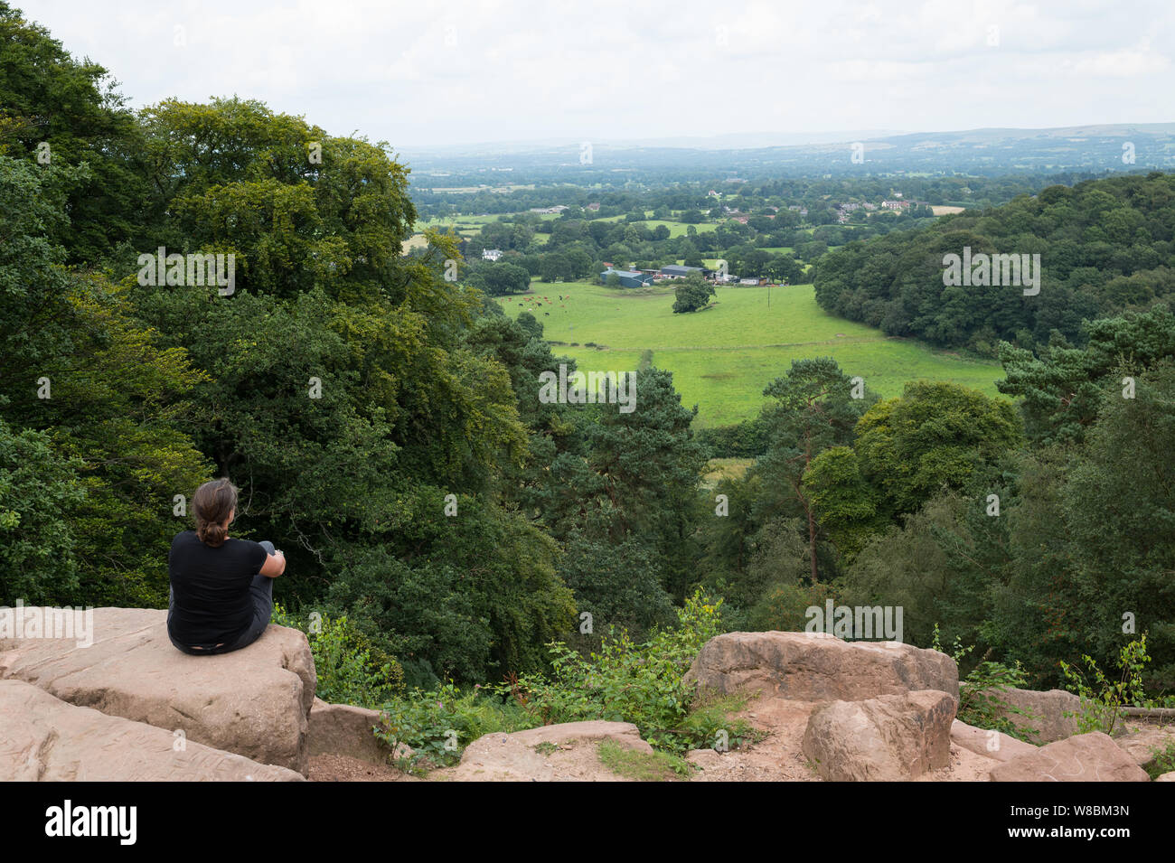The Cheshire plains from Alderley Edge Stock Photo