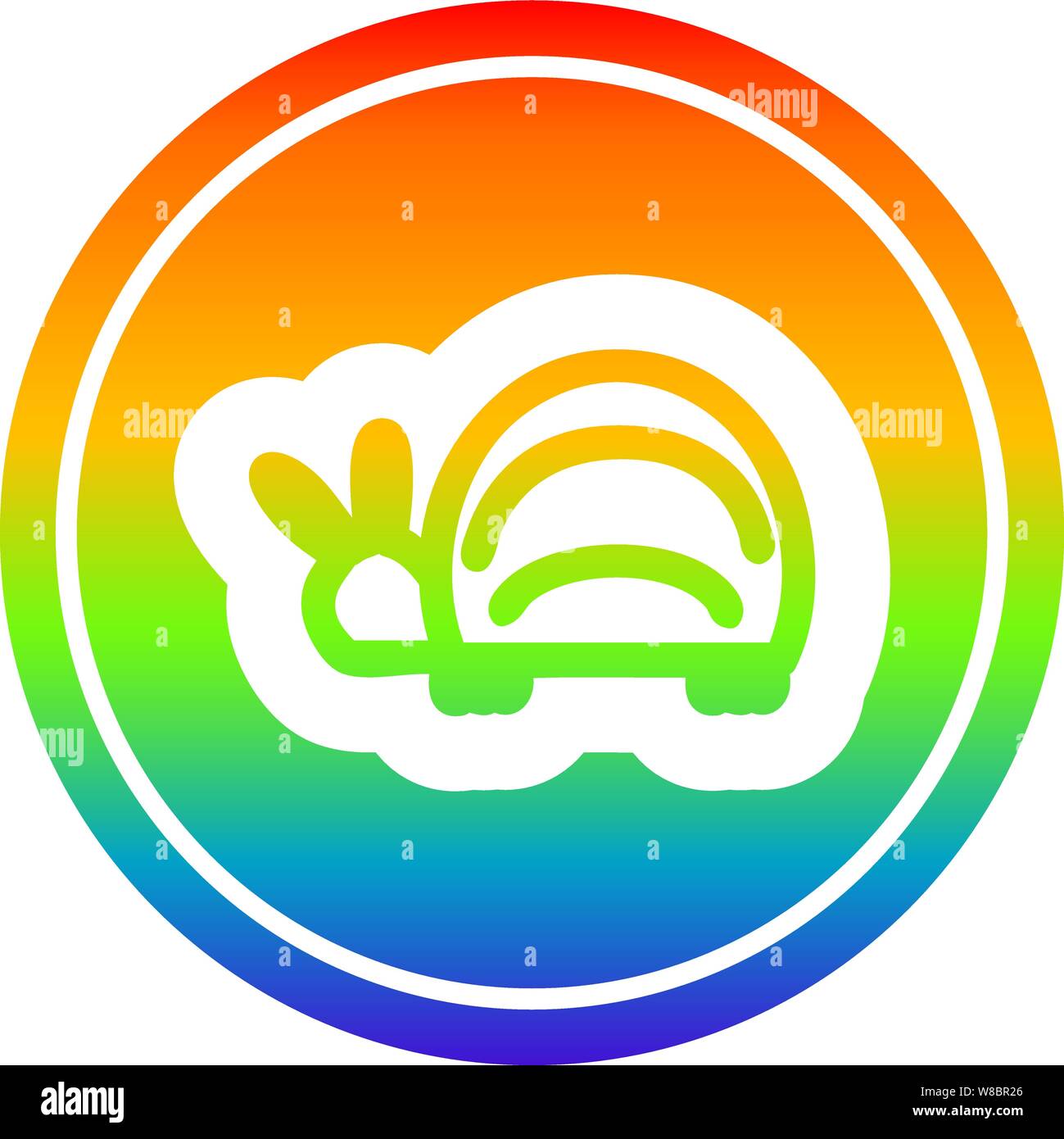 cute beetle circular icon with rainbow gradient finish Stock Vector ...