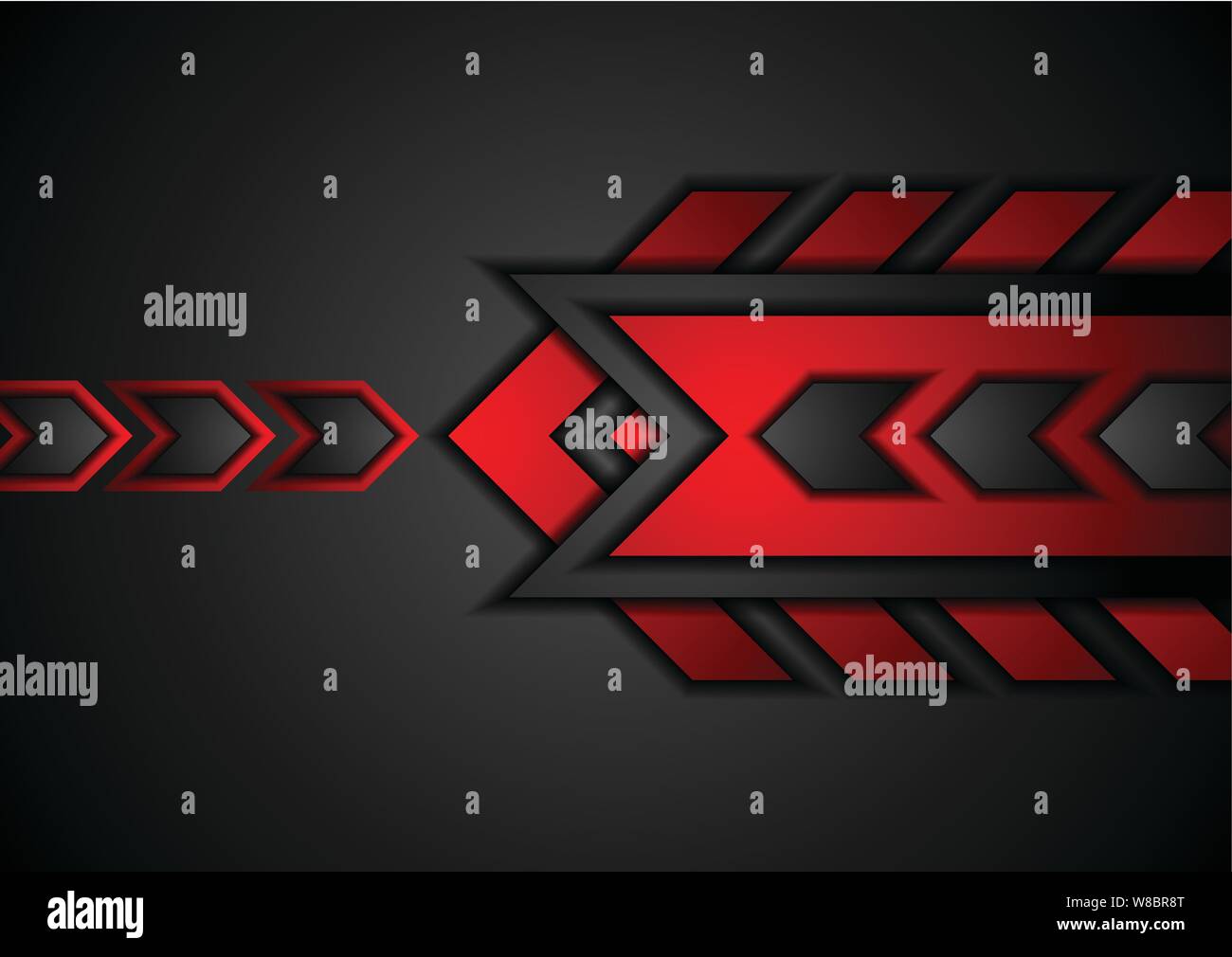 Red and black contrast abstract technology background with arrows ...