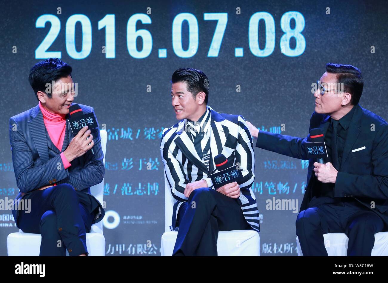 From Left Hong Kong Actors Chow Yun Fat Aaron Kwok And Tony Leung Ka Fai Attend A Press