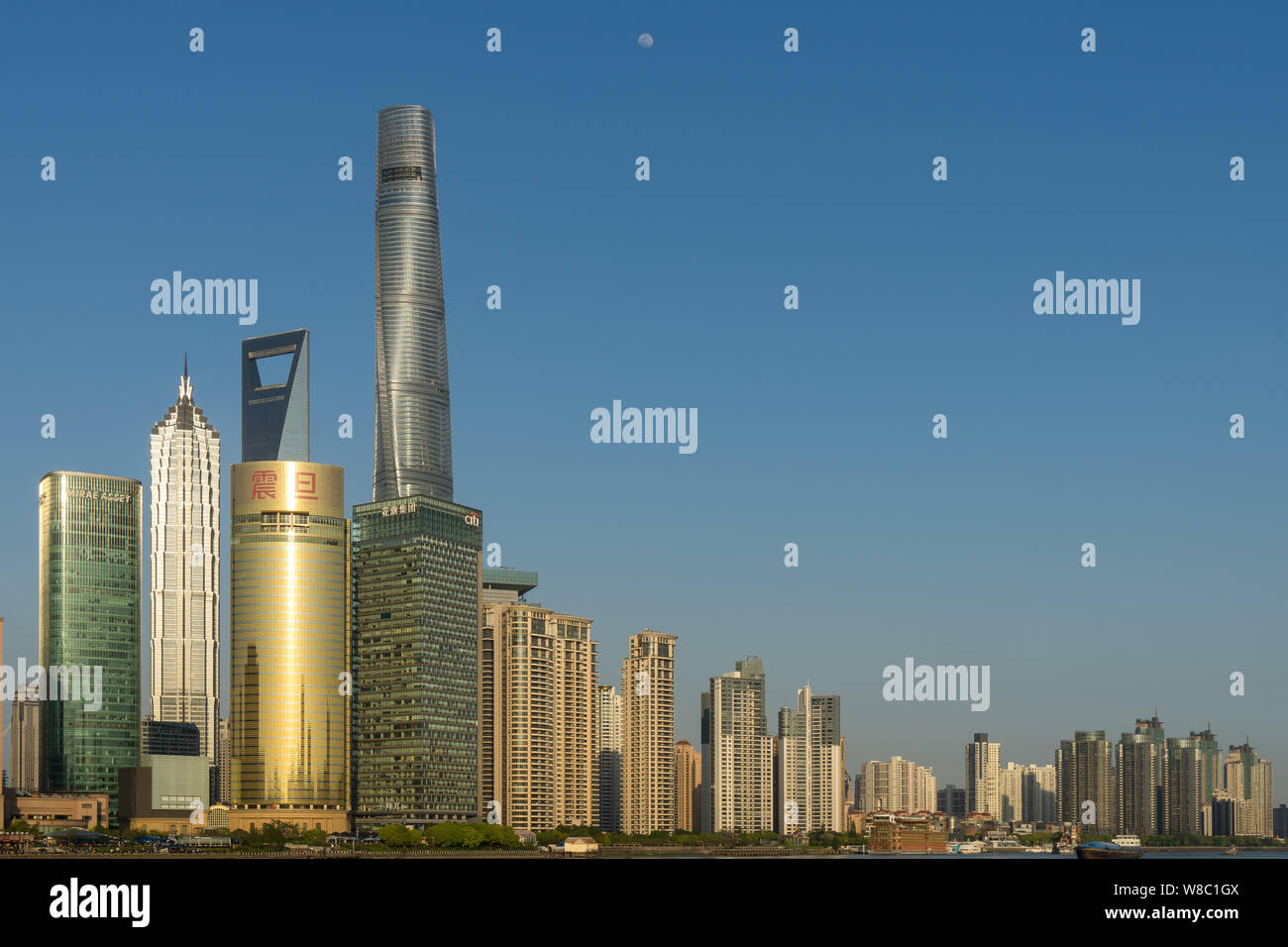 View of the Lujiazui Financial District with the Shanghai Tower ...