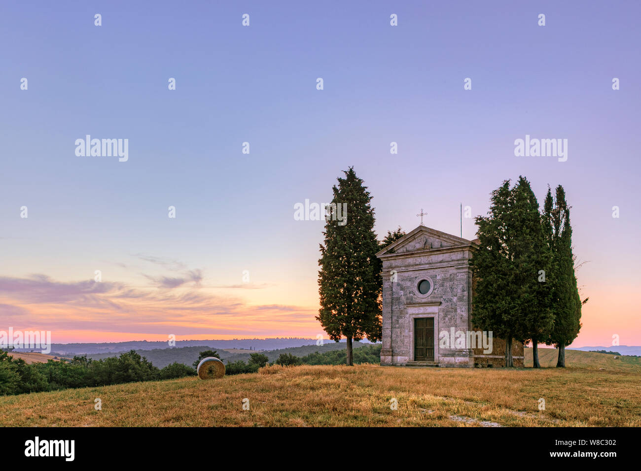Cappella della Madonna di Vitaleta, San Quirico, Tuscany, Italy, Europe Stock Photo