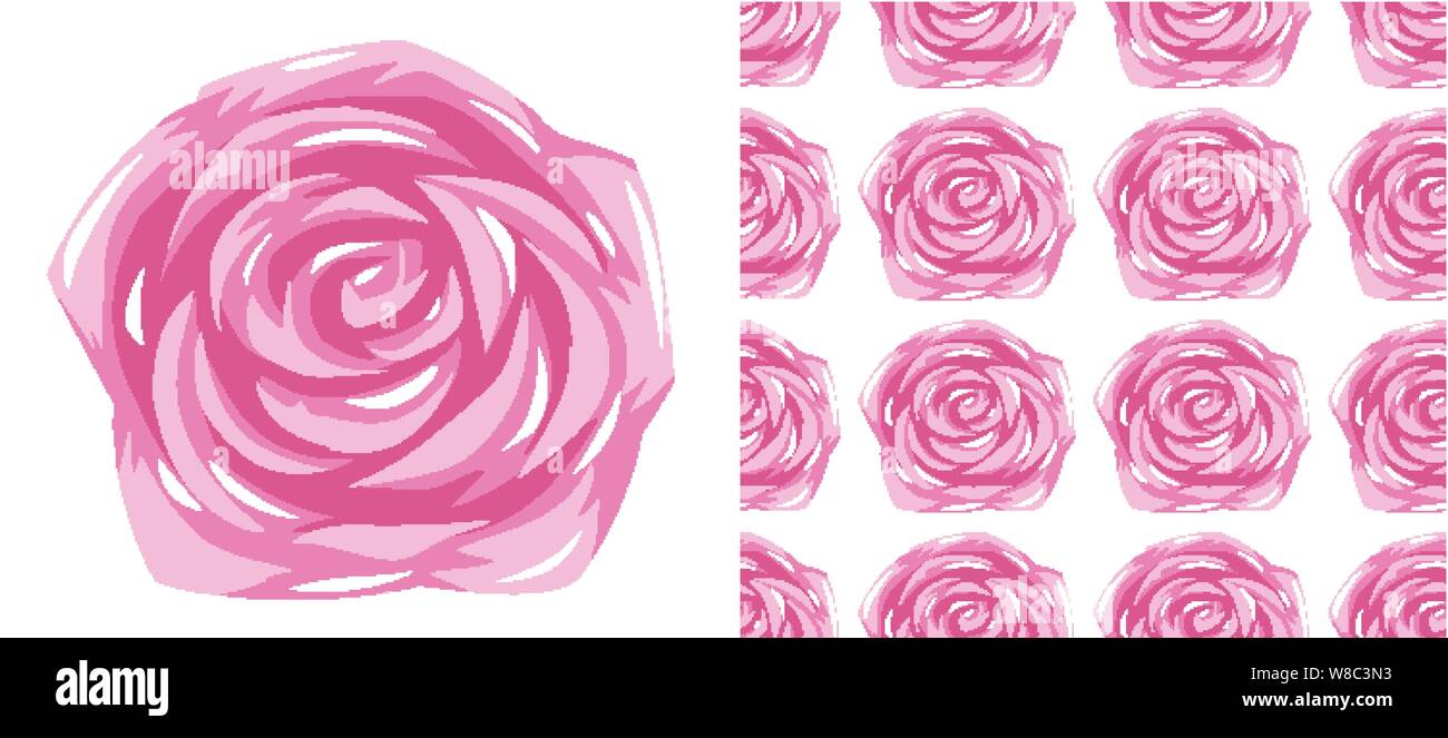 A seamless pattern of flowers on white illustration Stock Vector Image ...