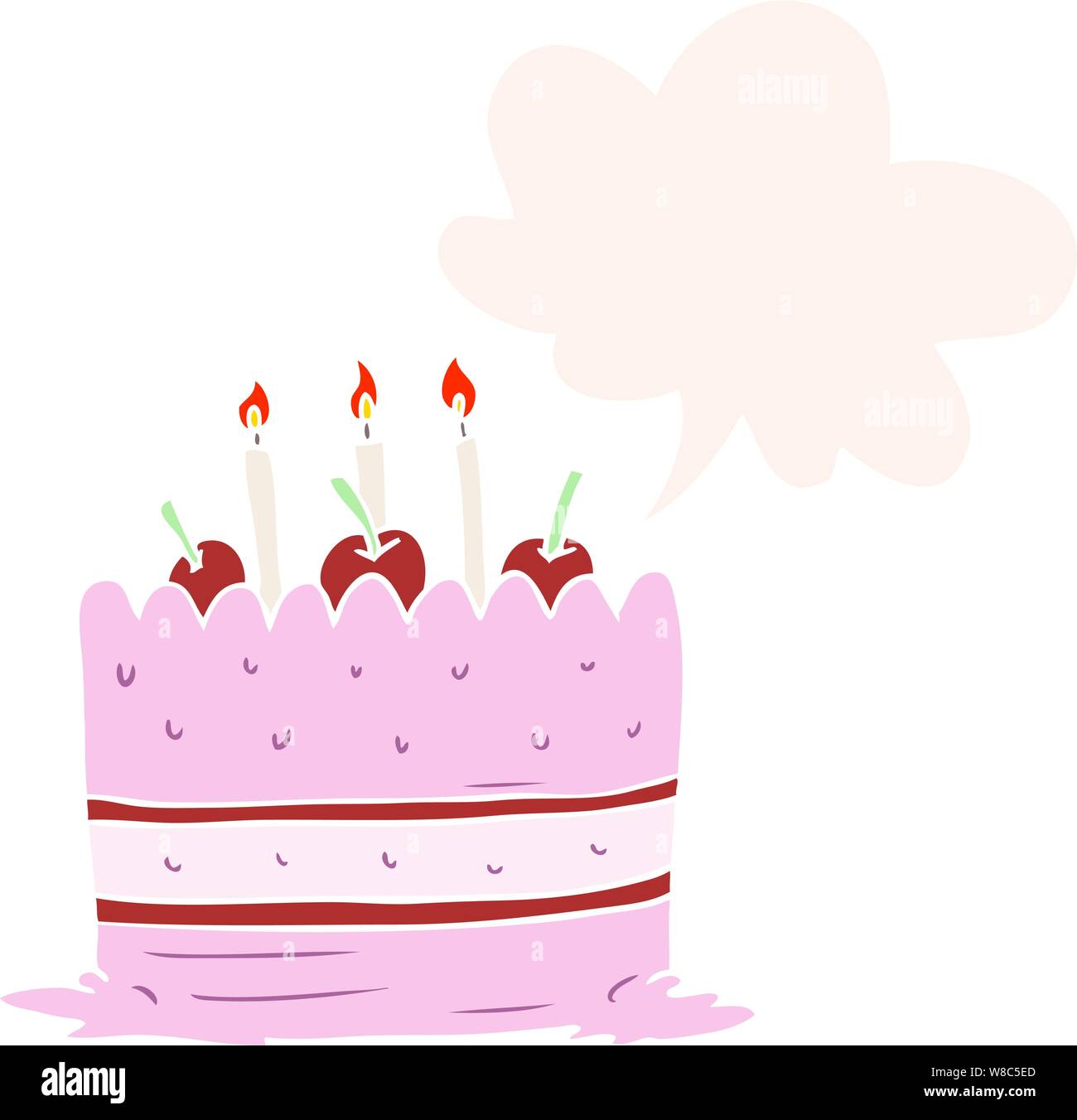 Birthday Cake with Confetti Stock Vector - Illustration of party, happy:  68888198