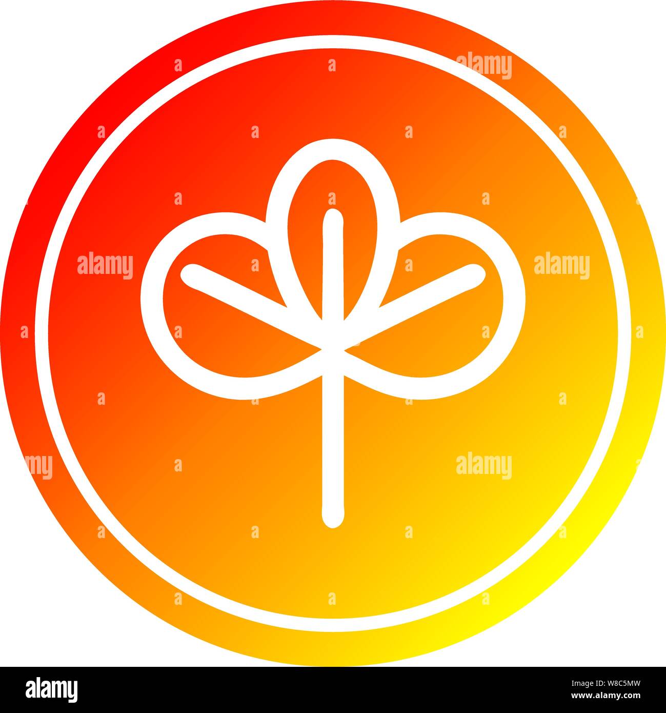 natural leaf circular icon with warm gradient finish Stock Vector Image ...
