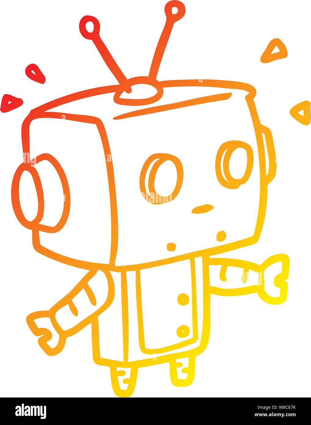 beholder Tilsyneladende tjenestemænd warm gradient line drawing of a cute surprised robot Stock Vector Image &  Art - Alamy