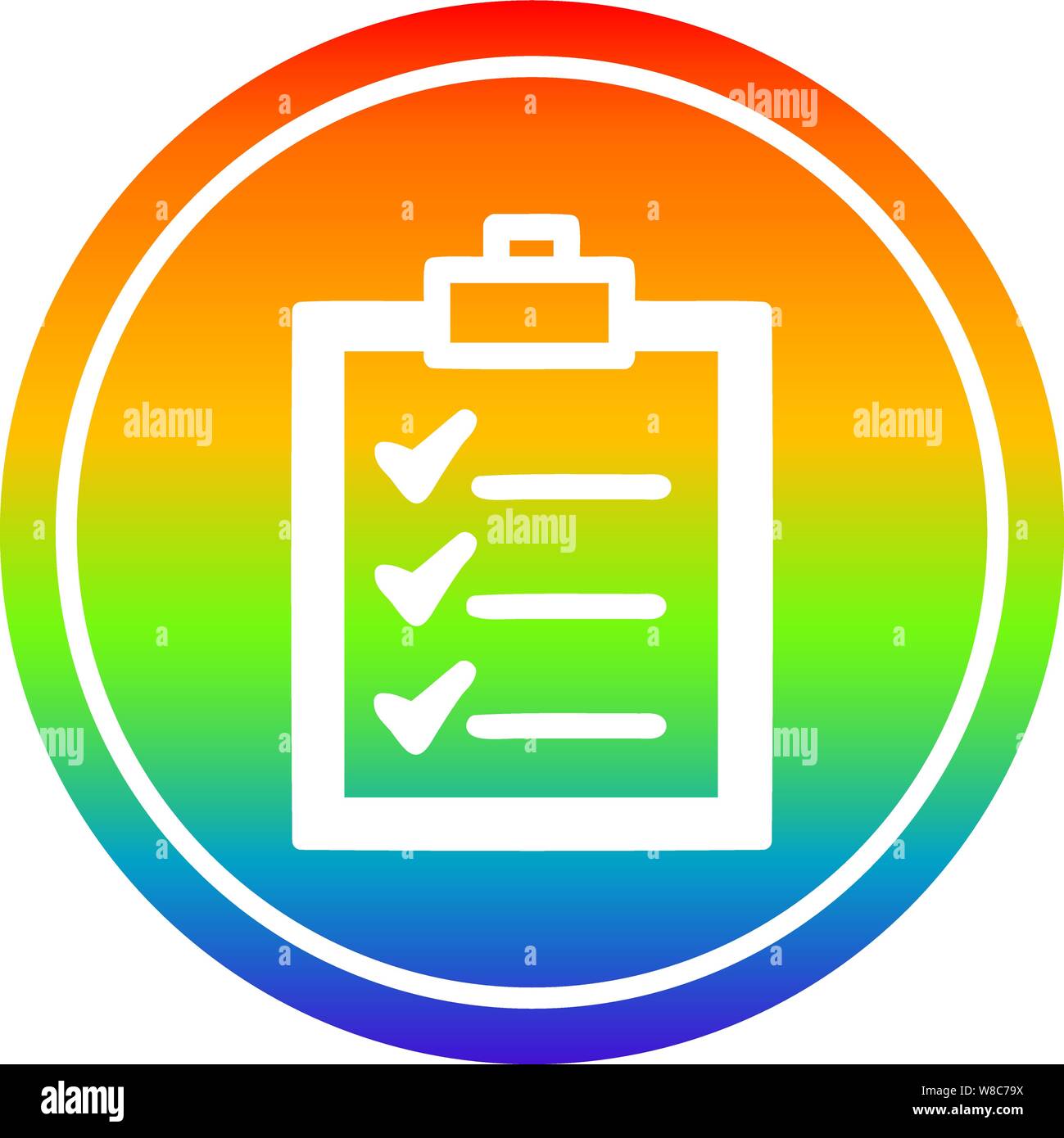 check list circular icon with rainbow gradient finish Stock Vector ...