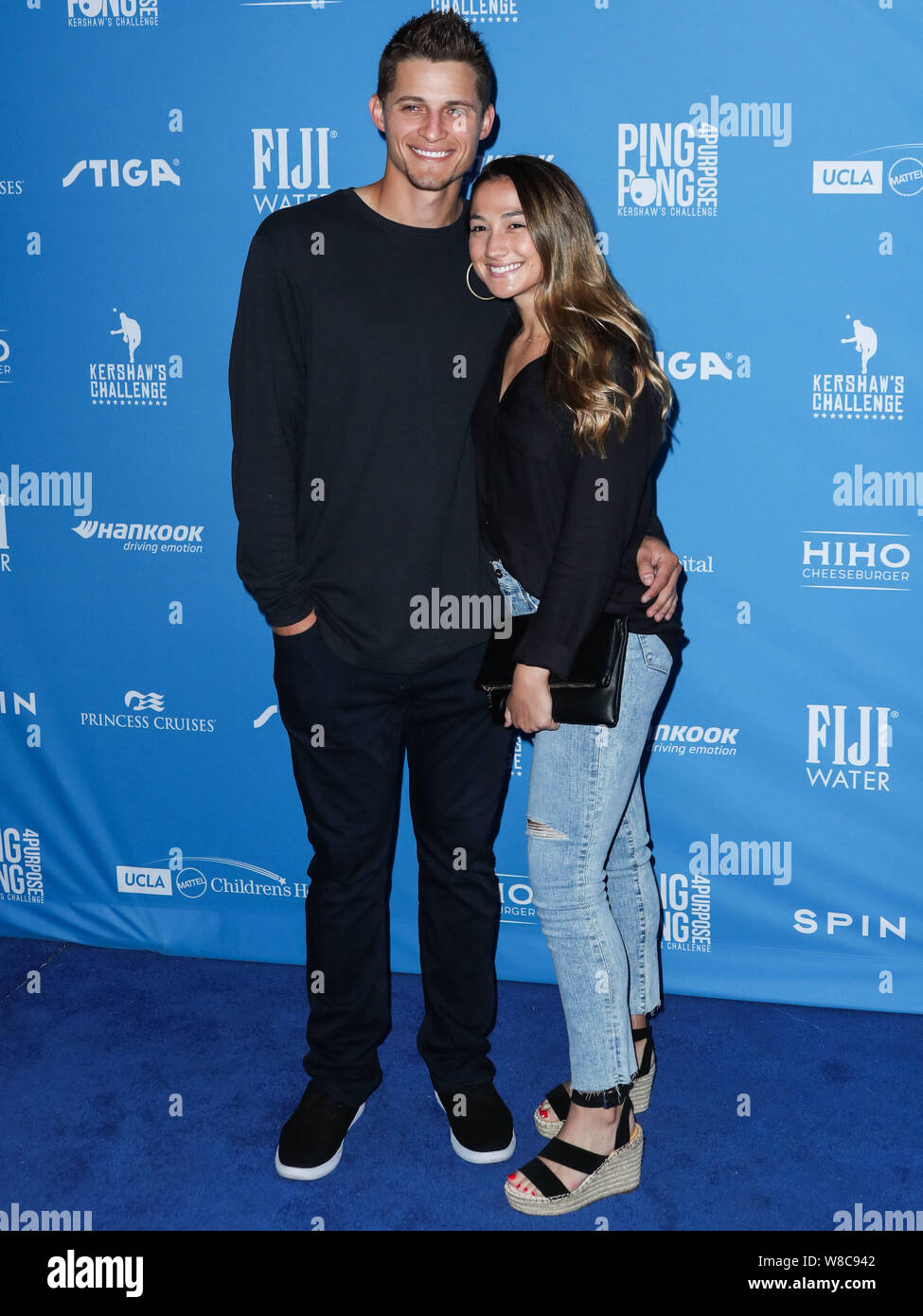 Los Angeles, United States. 08th Aug, 2019. LOS ANGELES, CALIFORNIA, USA - AUGUST 08: Professional baseball shortstop Corey Seager and girlfriend Madisyn Van Ham arrive at Clayton Kershaw's 7th Annual Ping Pong 4 Purpose Fundraiser held at Dodger Stadium on August 8, 2019 in Los Angeles, California, United States. (Photo by Xavier Collin/Image Press Agency) Credit: Image Press Agency/Alamy Live News Stock Photo