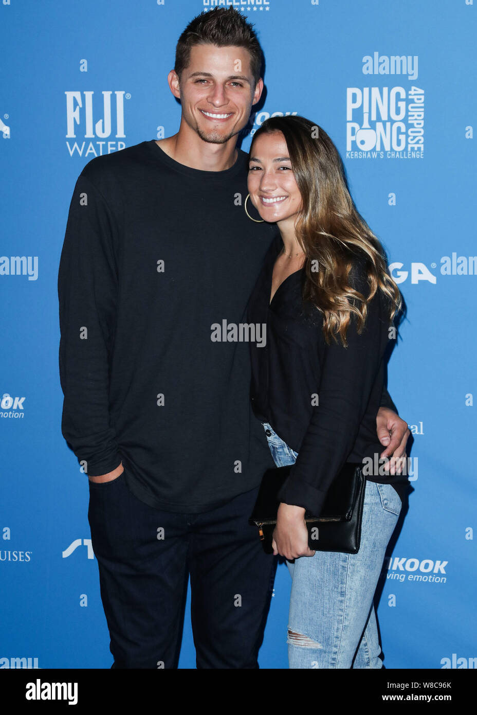 Los Angeles, United States. 08th Aug, 2019. LOS ANGELES, CALIFORNIA, USA - AUGUST 08: Professional baseball shortstop Corey Seager and girlfriend Madisyn Van Ham arrive at Clayton Kershaw's 7th Annual Ping Pong 4 Purpose Fundraiser held at Dodger Stadium on August 8, 2019 in Los Angeles, California, United States. (Photo by Xavier Collin/Image Press Agency) Credit: Image Press Agency/Alamy Live News Stock Photo