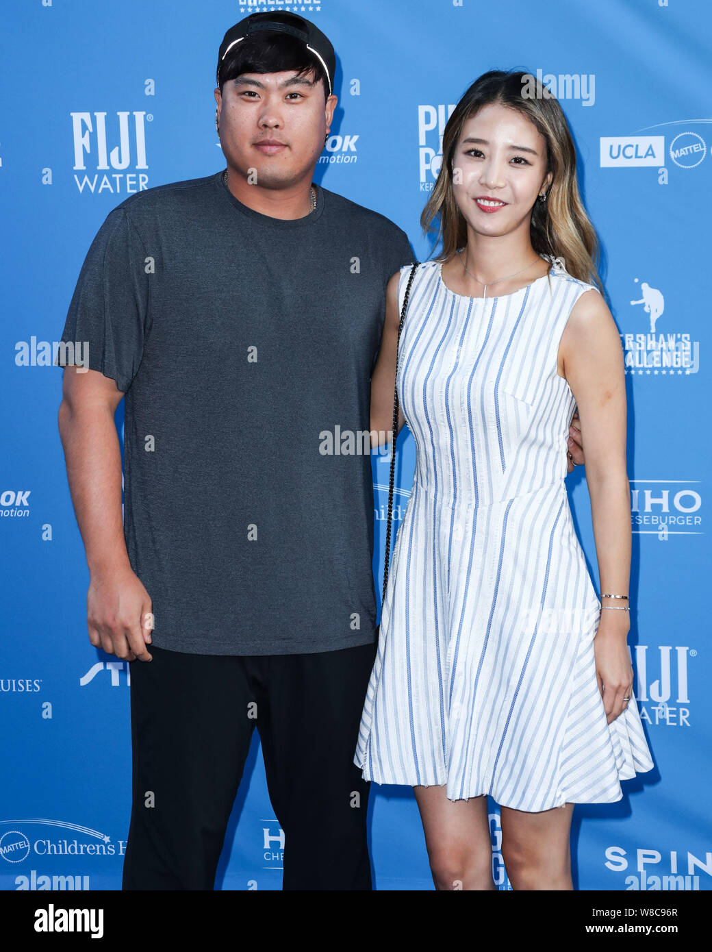 Los Angeles United States 08th Aug 2019 Los Angeles California Usa August 08 Professional Baseball Pitcher Hyun Jin Ryu And Wife Ji Hyun Bae Arrive At Clayton Kershaw S 7th Annual Ping Pong 4