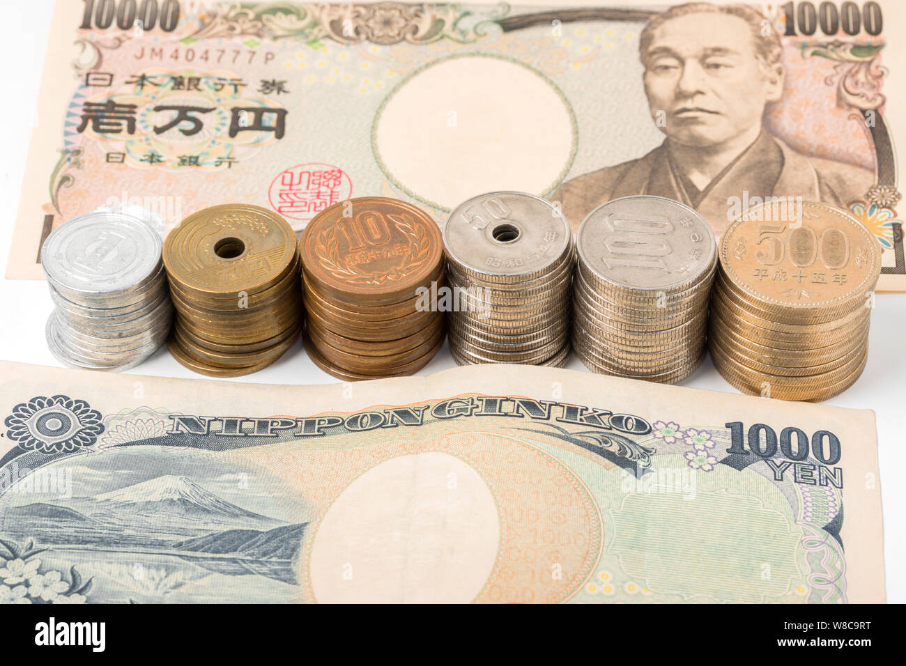 Japanese Yen Banknotes And Coins Currency Of Japan Finance Concept Stock Photo Alamy