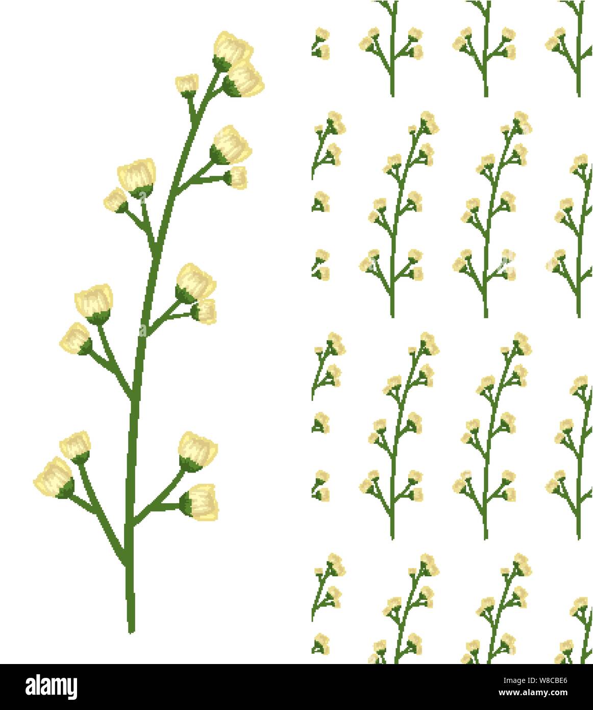 A seamless pattern of flowers on white illustration Stock Vector Image ...