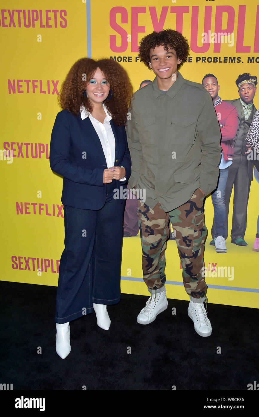 Los Angeles, USA. 07th Aug, 2019. Talia Jackson and Armani Jackson at