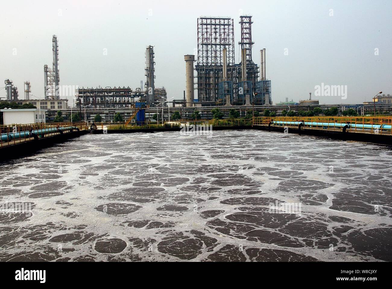 --FILE--View of a waste water treatment plant in Ningbo city, east China's Zhejiang Province, 4 November 2009. Stock Photo
