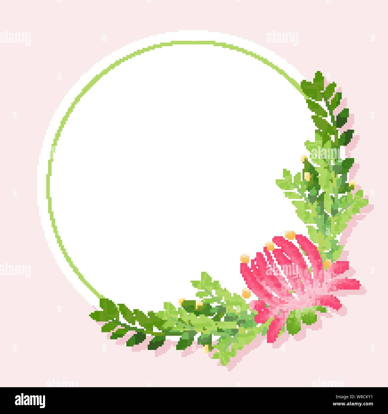 Frame design with flowers and leaves illustration Stock Vector Image ...