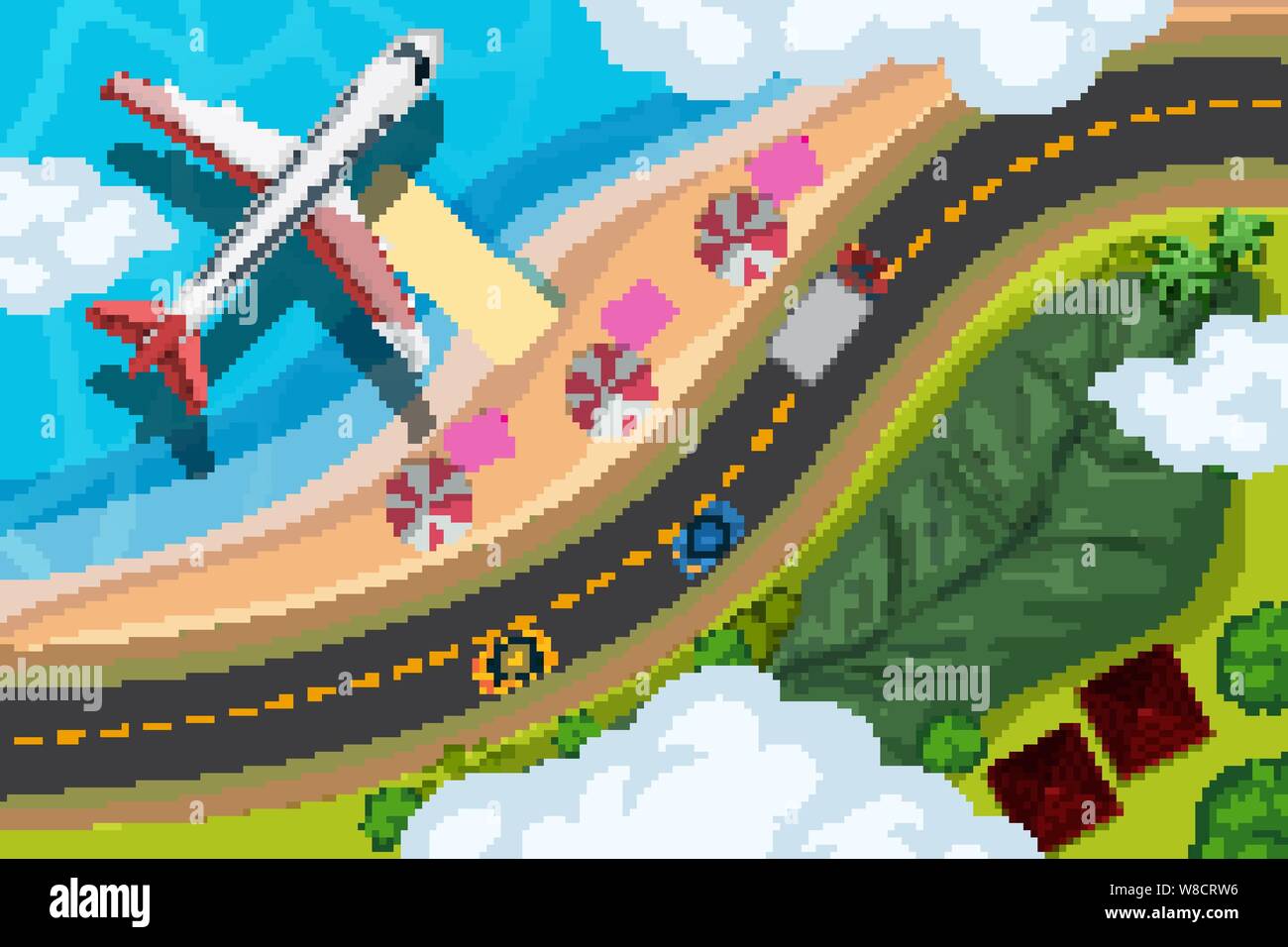 Set of aerial view scenes illustration Stock Vector Image & Art - Alamy