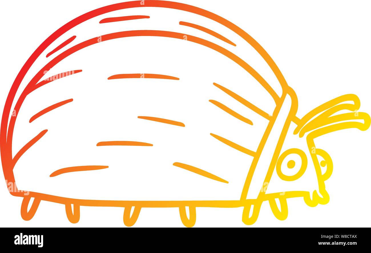 warm gradient line drawing of a huge cartoon bug Stock Vector Image ...