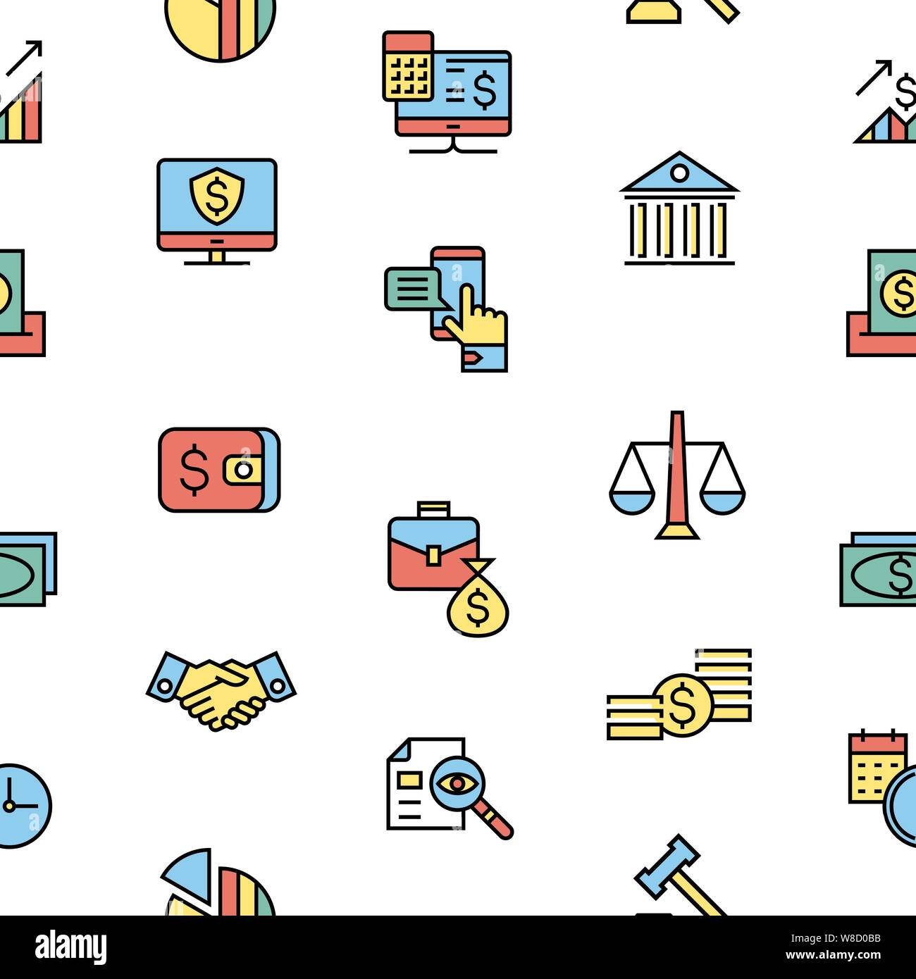 accounting, banking finance flat line icons vector illustration ...