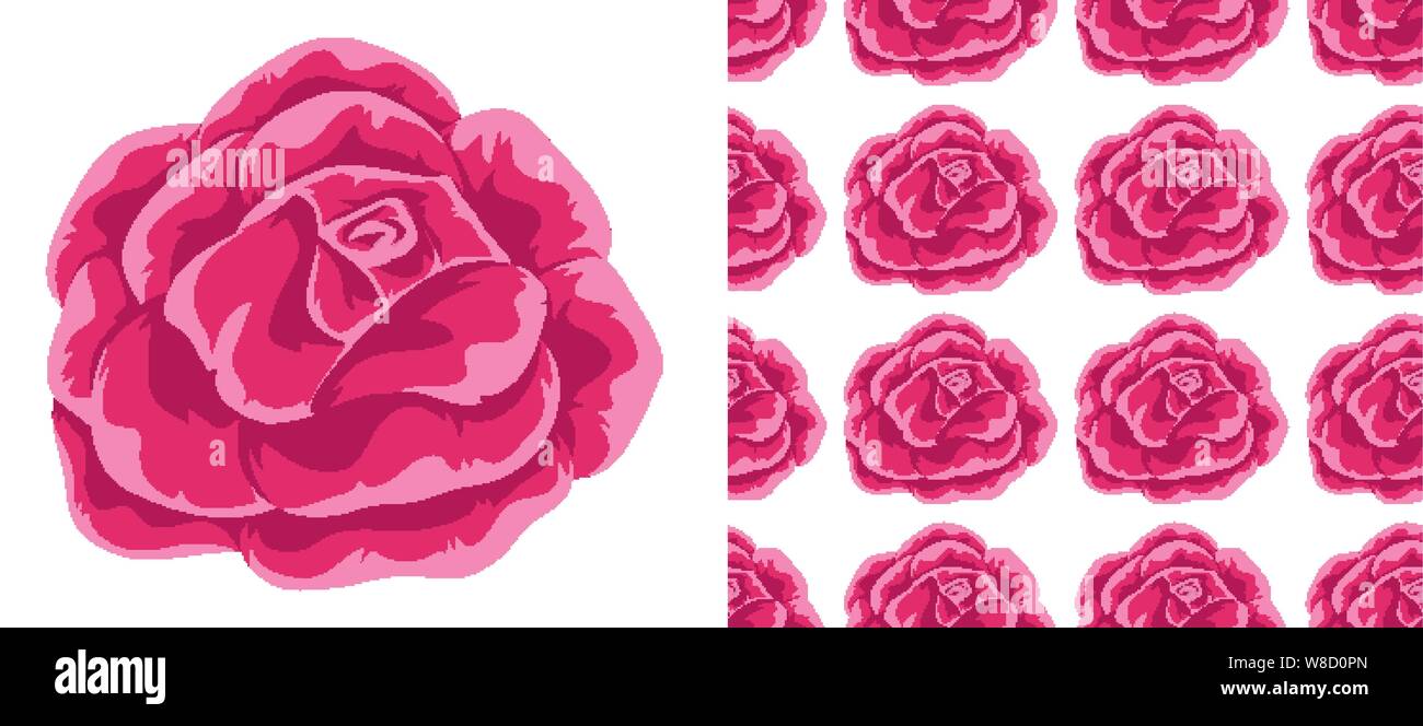 A seamless pattern of flowers on white illustration Stock Vector Image ...