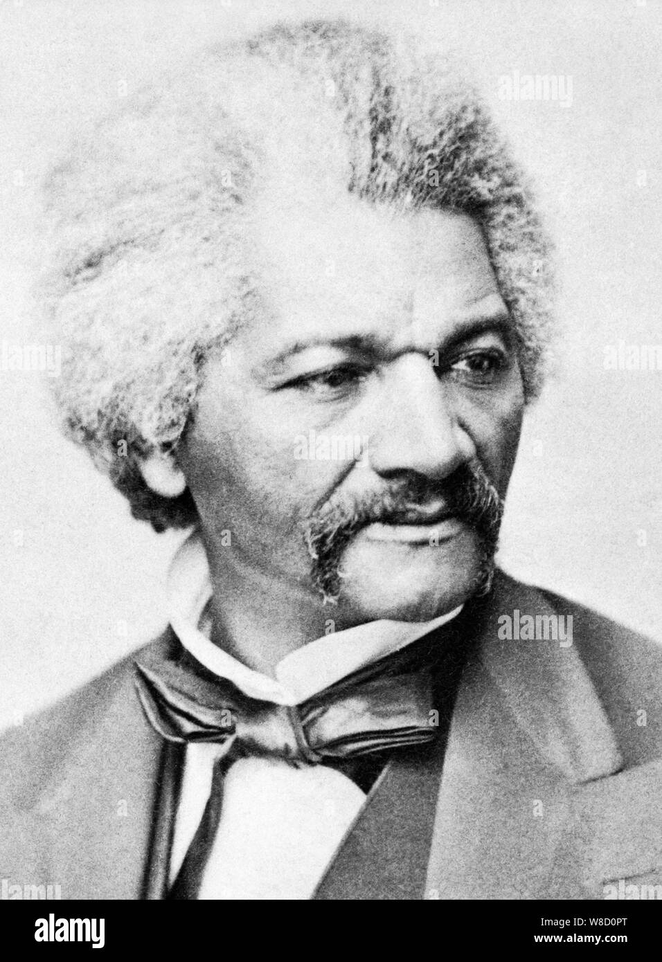 Vintage head and shoulders portrait photo of American social reformer, abolitionist, orator, writer and statesman Frederick Douglass (born Frederick Augustus Washington Bailey) (c1818 – 1895). Photo circa 1870 by George Francis Schreiber. Stock Photo