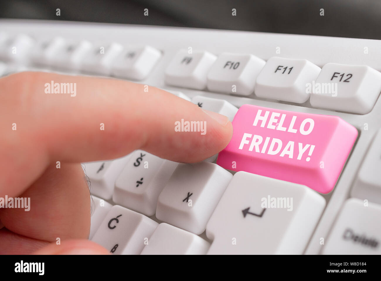 Writing note showing Hello Friday. Business concept for you say this ...