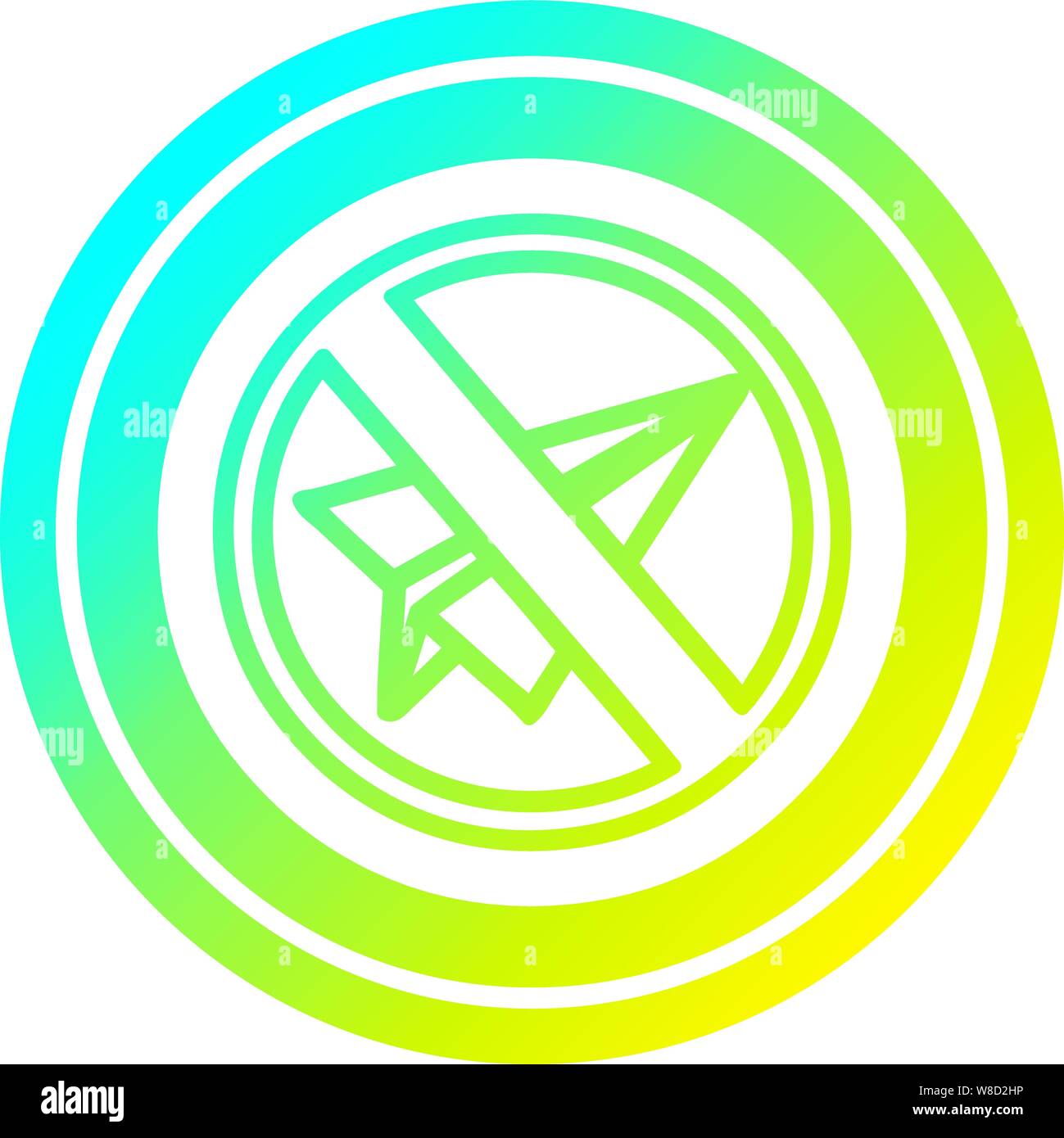 paper plane ban circular icon with cool gradient finish Stock Vector ...
