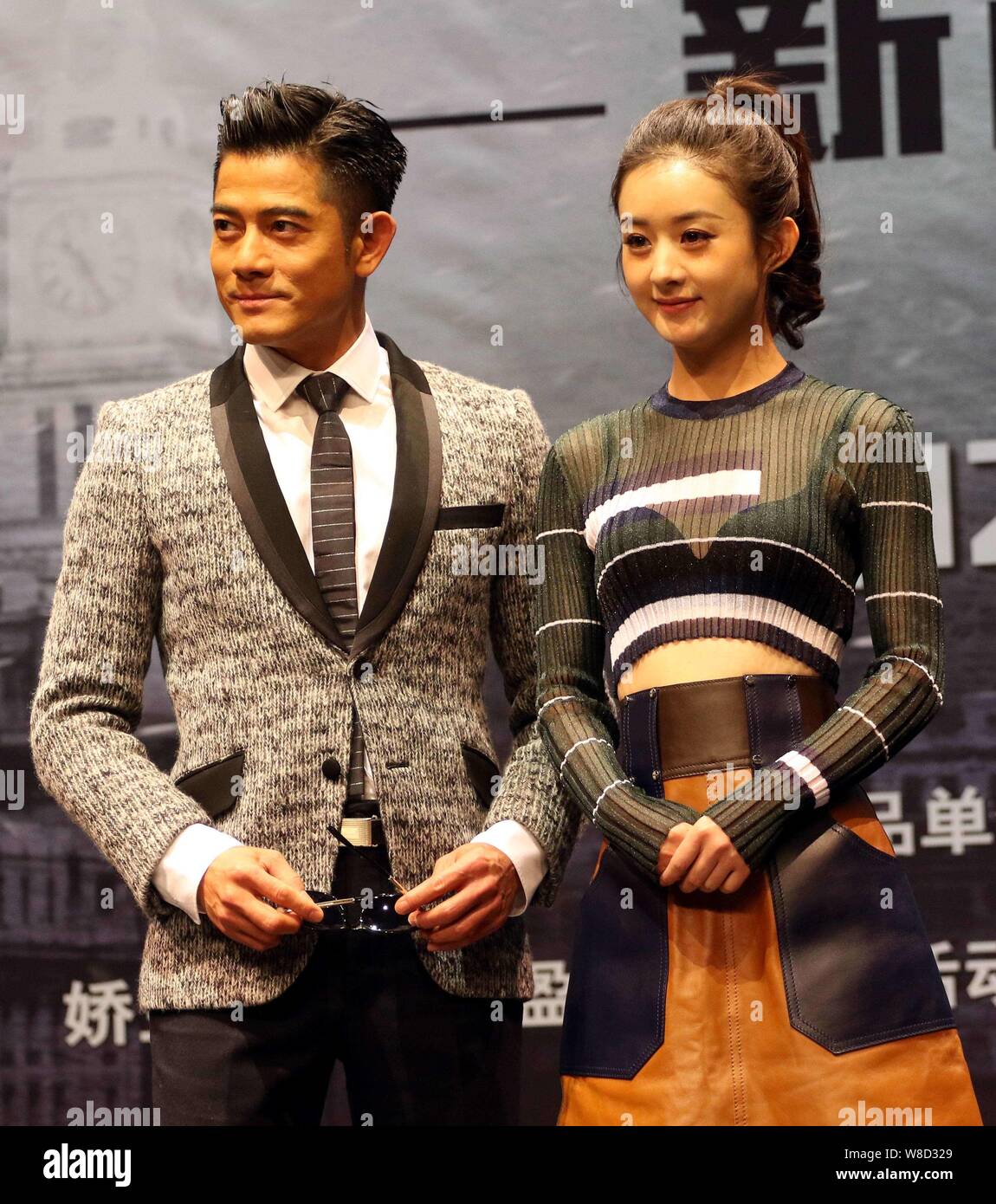 Hong Kong singer and actor Aaron Kwok, left, Chinese actress Zhao