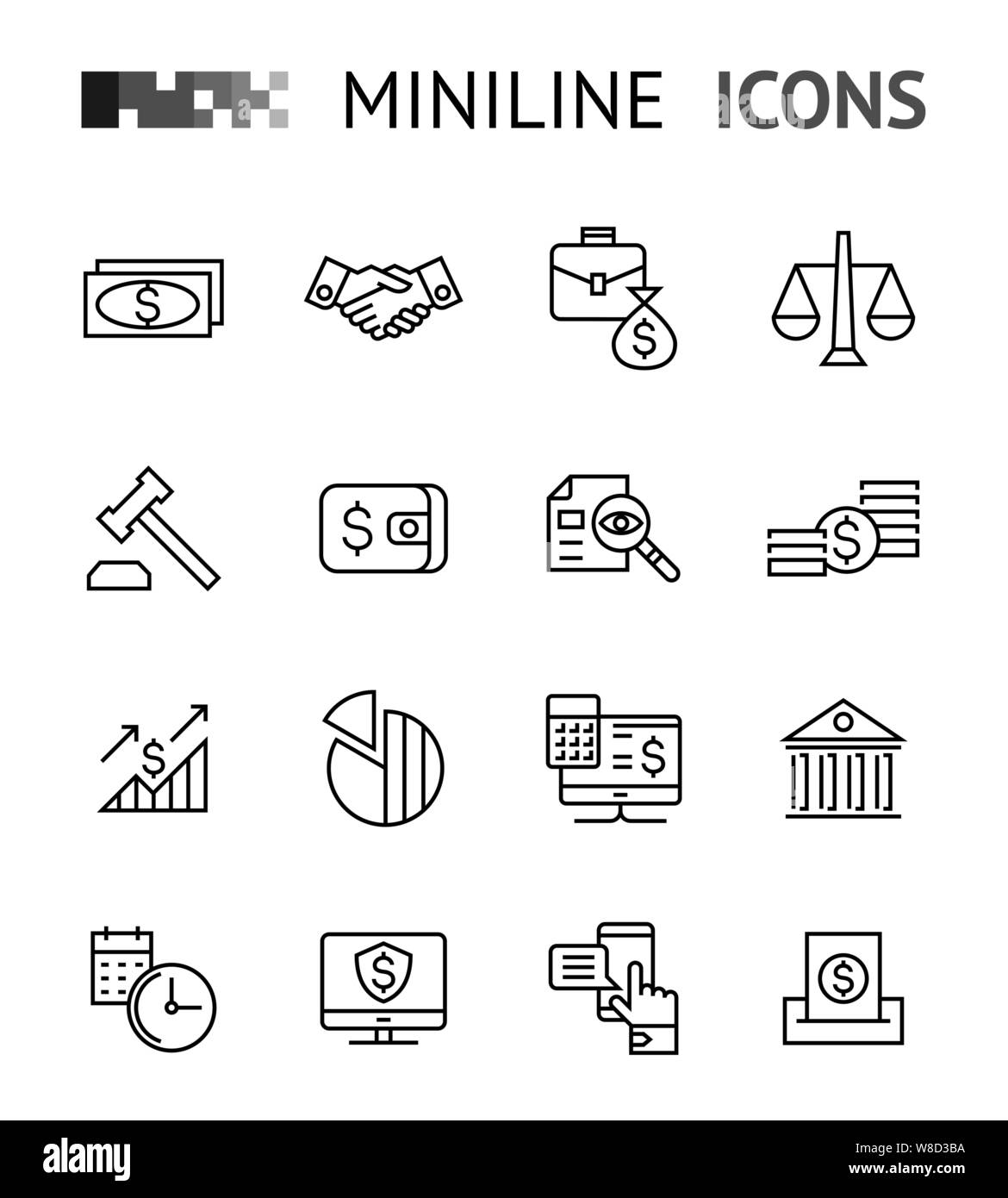 accounting, banking finance flat line icons vector illustration ...